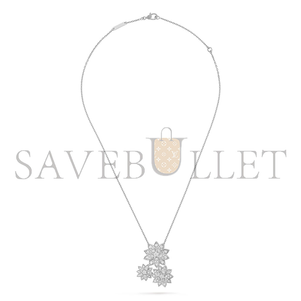 V*N CL*F arpels lotus pendant, 3 flowers vcarp7tg00